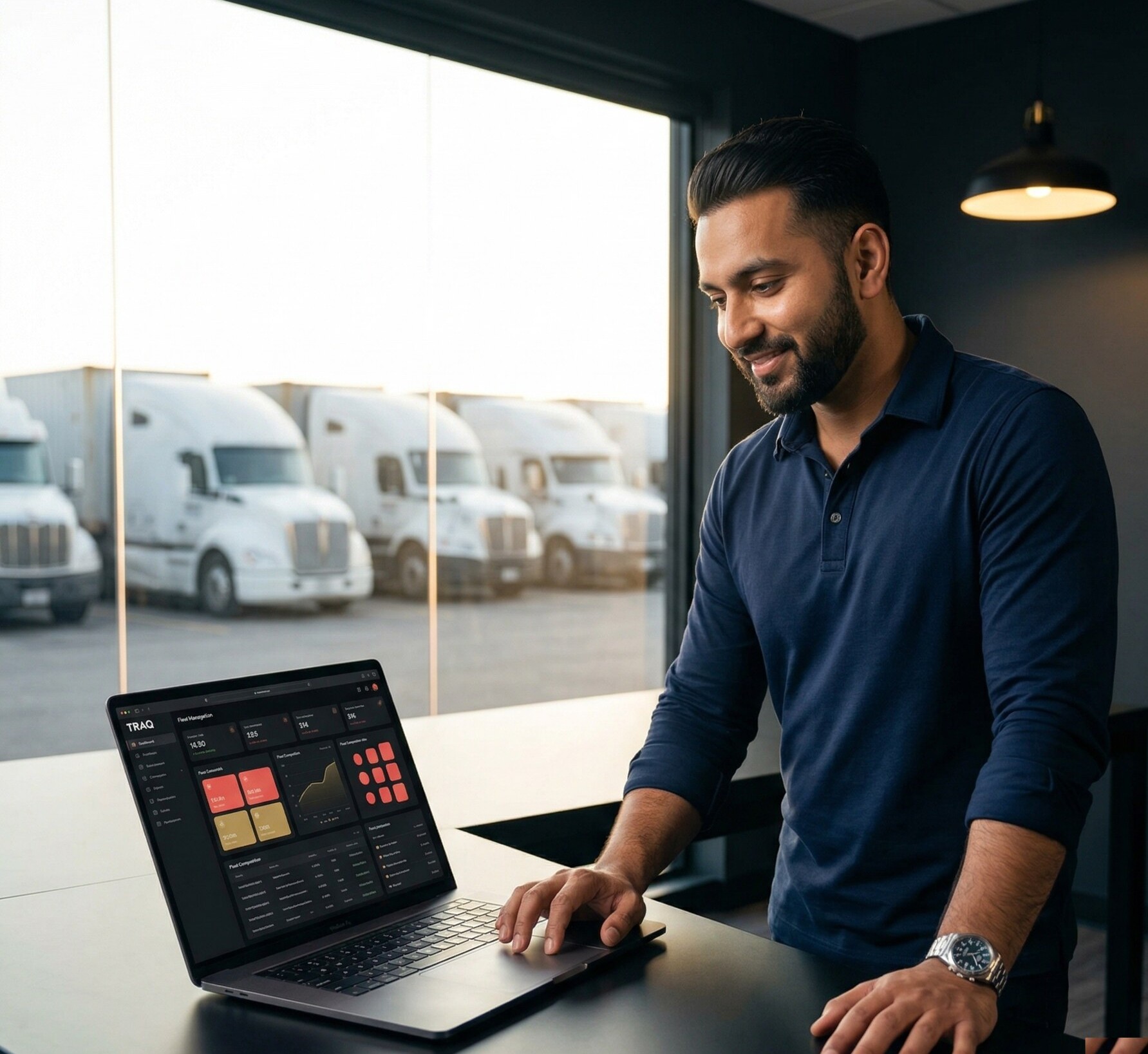 Fleet owner using TRAQ dashboard